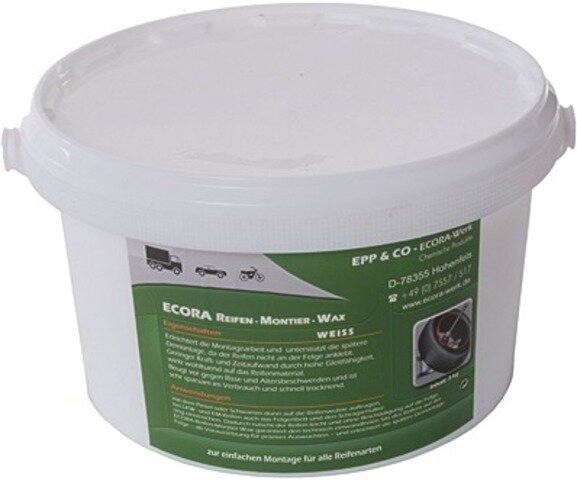 ECORA Reifenmontierwax Temperaturbereich 3 kg Eimer weiß