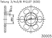 ESJOT Kettenrad "30005" 630, Stahl 34...