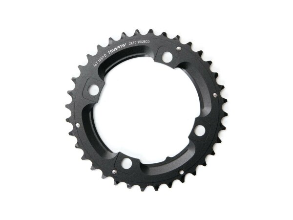 TRUVATIV Kettenblatt "MTB" 4-Arm, für 10 36 Zähne, 104 mm Lochkreis, Aluminium, schwarz, ohne Bolzen, für Kurbel mit Kettenschutzring