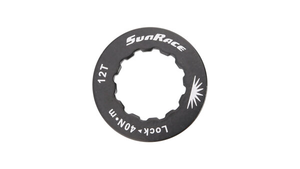 SUNRACE Lockring Stahl, schwarz für 12 Zähne