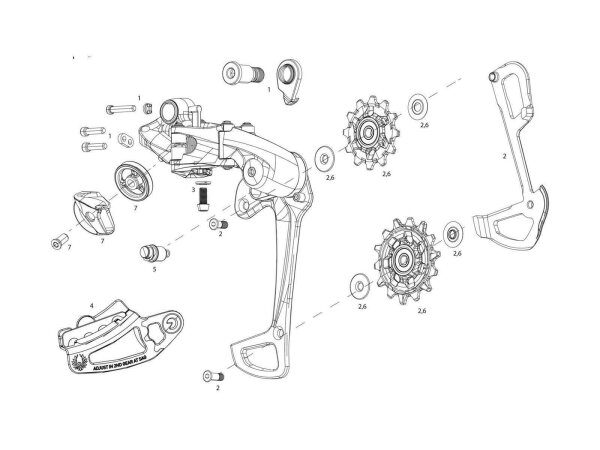 SRAM Ersatz, Für Schaltwerk XX1/X01 Eagle, X01 Eag