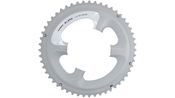 SHIMANO Kettenblatt "105", 5800 4-Arm, f 52 Zähne, silber, für 52 / 36 Zähne