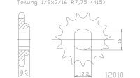 ESJOT Antriebsritzel "12010" 415, Stahl 10...