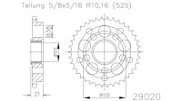 ESJOT Kettenrad "29020" 525, Stahl, silb 42...