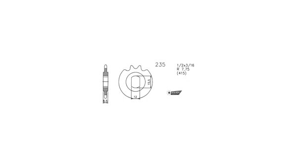 Esjot Antriebsritzel "0235" 415, Stahl 12 Zähne