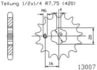 ESJOT Antriebsritzel "13007" 420, Stahl 14...