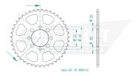 ESJOT Kettenrad "13009" 420, Stahl 54...