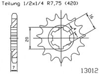 ESJOT Antriebsritzel "13012" 420, Stahl 12...