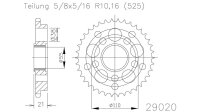 ESJOT Kettenrad "29020" 525, Stahl, silb 39...