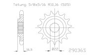 ESJOT Antriebsritzel "29036" 525, Stahl  14...