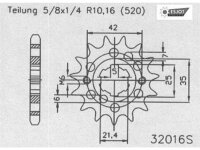 ESJOT Antriebsritzel "32016" 520, Stahl 14...