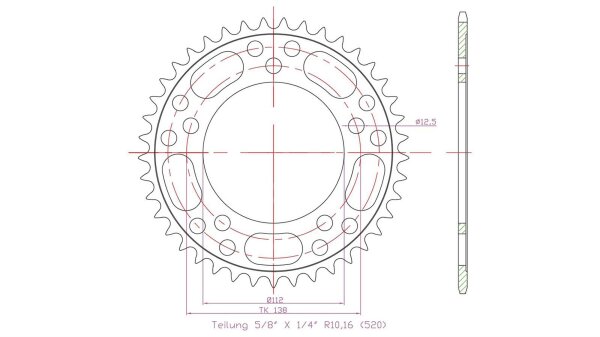 ESJOT Kettenrad "32150" 520, Stahl 41 Zähne