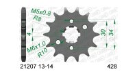 AFAM Antriebsritzel "21207" 428, Stahl 14...