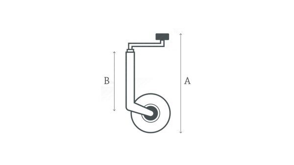 Stützrad Rundrohr, Ø 48 mm, 260 x 85 mm  Stützlast 150 kg