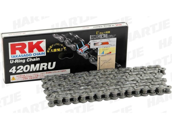 RK Kette "420MRU" 1/2 x 1/4, U-Ring Kett 102 Glieder