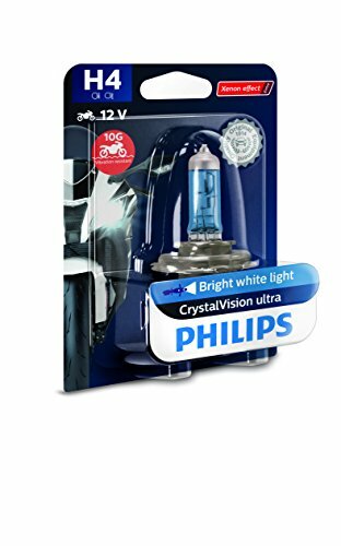 Scheinwerferlampe H4 Halogen, Sockel P43 PHILIPS "Crystal Vision Ultra Moto", 12 V 60/55 W, SB-verpackt helles Licht mit bis zu 4300 K, Xenon Effekt