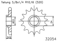 ESJOT Antriebsritzel "32054" 520, Stahl 16...