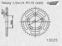ESJOT Kettenrad "13025" 420, Aluminium,  48...