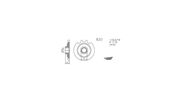 ESJOT Antriebsritzel "0820" 415, Stahl 15 Zähne