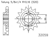 ESJOT Antriebsritzel "32059" 520, Stahl 13...