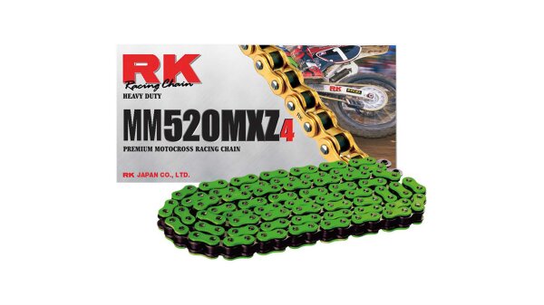 RK Kette "520MXZ4" 5/8 x 1/4, MX-Racing  120 Glieder, grün