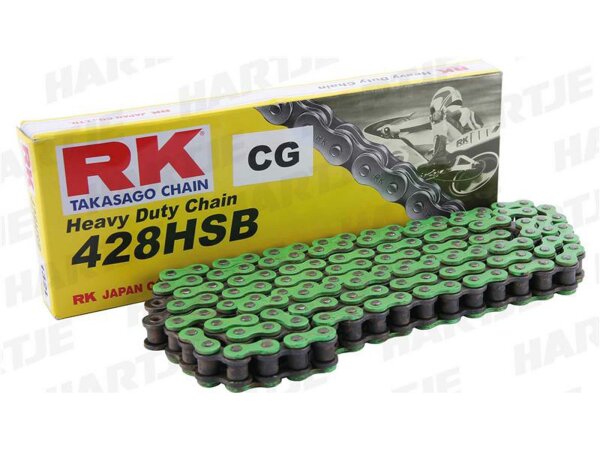 RK Kette "428HSB" (1/2x5/16) verstärkt,  132 Glieder grün