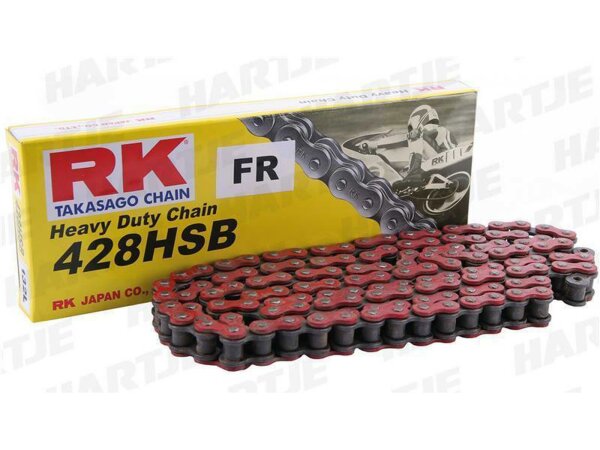 RK Kette "428HSB" (1/2x5/16) verstärkt,  132 Glieder rot