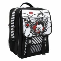 Schulrucksackset,Bones, Polyester,5tlg, schwarz