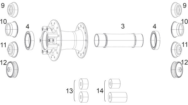 Naben Lagerset Sram VR XO,Rise60,Roam30/40/60,Rail40