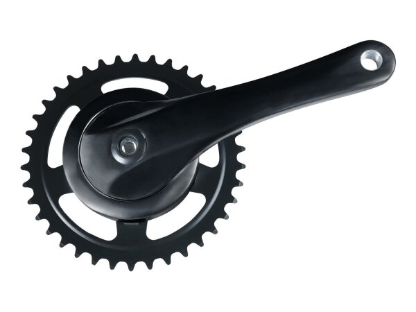 kettenradgarnitur alu rock schwarz 170mm,44 z. 4-kant mit abdeckscheibe