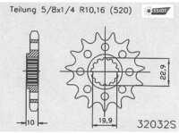 ESJOT Antriebsritzel "32032" 520, Stahl, 14...