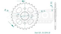 ESJOT Kettenrad "32110" 520, Stahl, schw 28...