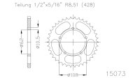 ESJOT Kettenrad "15073" 428, Stahl, schw 50...