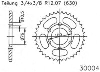 ESJOT Kettenrad "30004" 630, Stahl, schw 42...