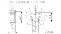 ESJOT Antriebsritzel "29031" 525, Stahl 22...