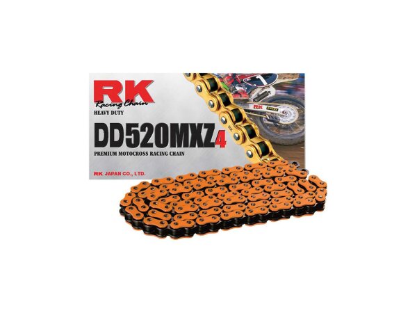 RK Kette "520MXZ4" 5/8 x 1/4, MX-Racing  116 Glieder, orange