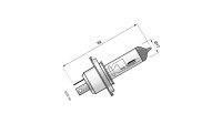 Scheinwerferlampe H4 Halogen, Sockel P43 SPAHN, 12 V 60/55 W, mit E-Prüfzeichen