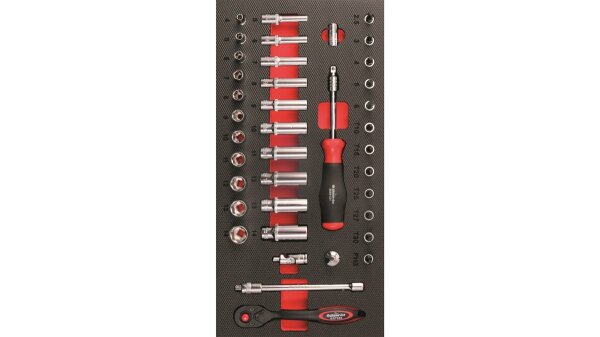 BIKESERVICE Moduleinlage "Steckschlüssel" Passform 1/4", 39-teili