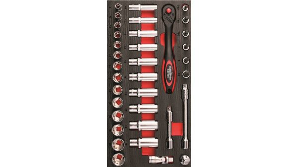 BIKESERVICE Moduleinlage "Steckschlüssel" Passform 3/8", 36-teili