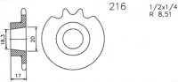 ESJOT Antriebsritzel "0216" 461, Stahl 14...