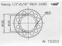 ESJOT Kettenrad "15203" 428, Aluminium 49...