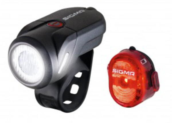 SIGMA SPORT Akku-LED-Leuchtenset "Aura 35 USB / Nugget II" S