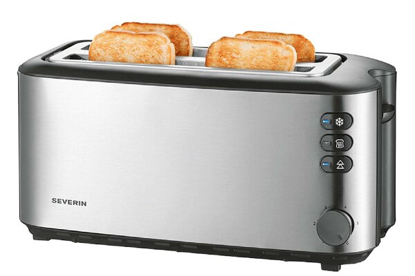 SEVERIN Toaster AT 2509 2 für bis zu 4 Brotscheiben 1400 Watt Edelstahl/schwarz 