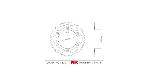 RK Kettenrad "4425" 520, Stahl 48 Zähne