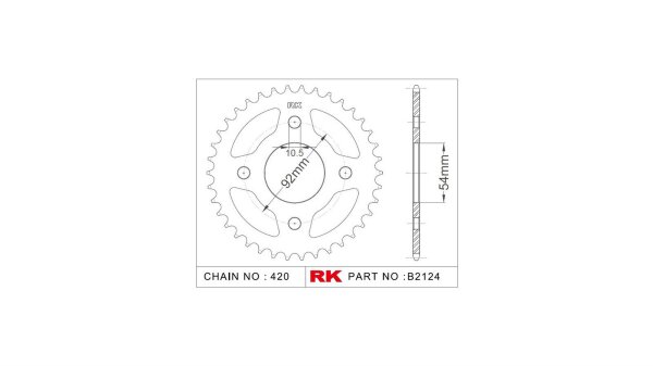 RK Kettenrad "2124" 420, Stahl, silber 60 Zähne