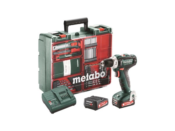 METABO Bohrschrauber-Set "PowerMaxx BS 12 mobile W im Kunststoffk