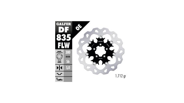 GALFER Bremsscheibe "DF835" Typ FLW - schwimmend, mit ABE