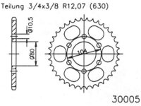 ESJOT Kettenrad "30005" 630, Stahl 41...