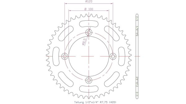 ESJOT Kettenrad "13044" 420, Aluminium 60 Zähne