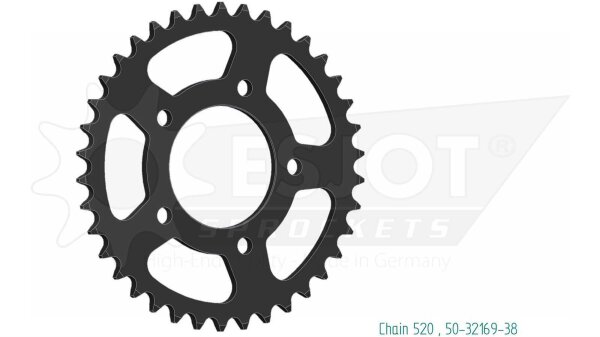 ESJOT Kettenrad "32169" 520, Stahl, schw 42 Zähne